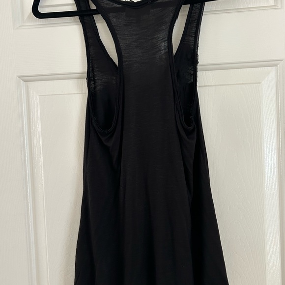 Lush Brand Black Flowy Tank Top Tunic Flower Embellished Sz XS/SM 100% Rayon - Picture 4 of 15